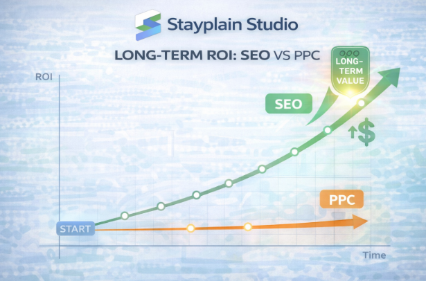 SEO vs PPC long-term ROI comparison