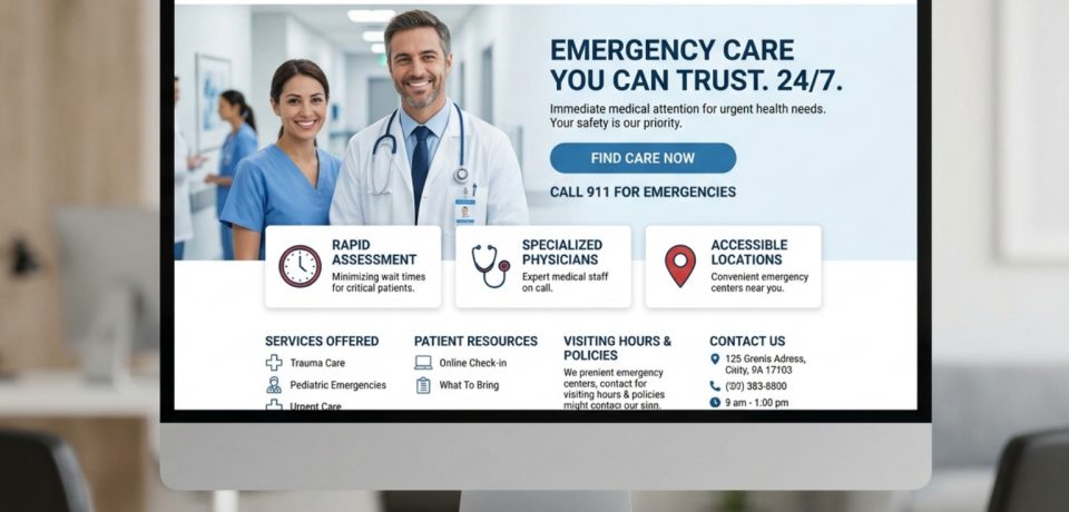 emergency hospital website design