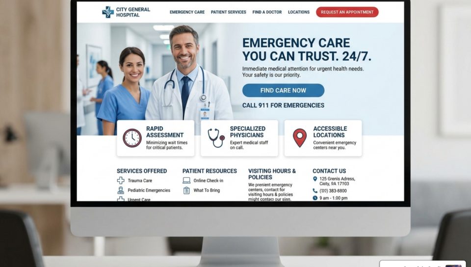 emergency hospital website design